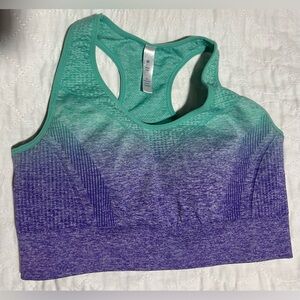 Teal & purple sports bra M yoga pilates top